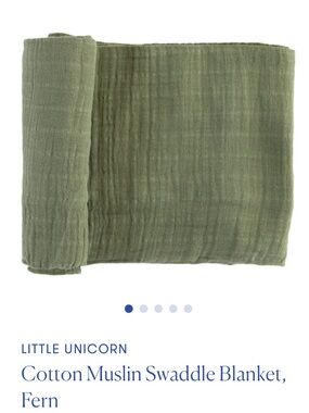 Little unicorn Fern Cotton Muslin Swaddle Blanket - Olive GreenNWT